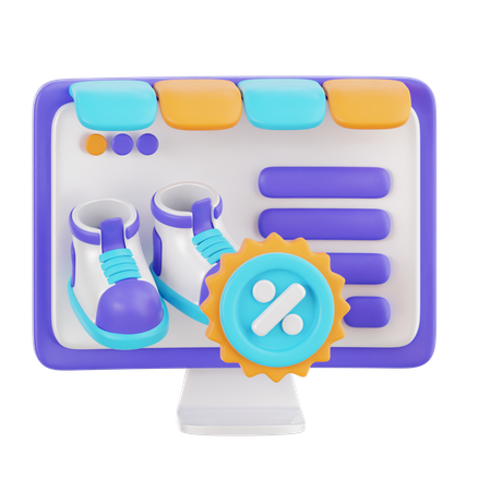 Site Web de commerce électronique  3D Icon