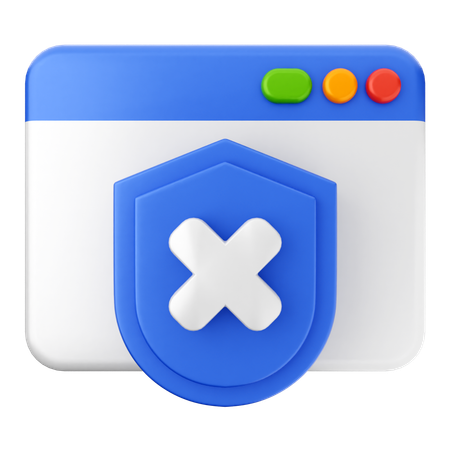 Site Web de protection défaillant  3D Icon