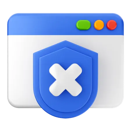 Site Web de protection défaillant  3D Icon