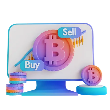 Site d'échange de bitcoins  3D Illustration