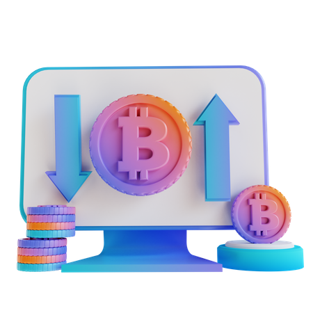 Site d'échange de bitcoins  3D Illustration