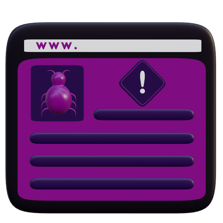 Site Web malveillant  3D Icon