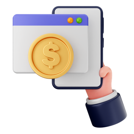 Paiement sur site Web  3D Icon