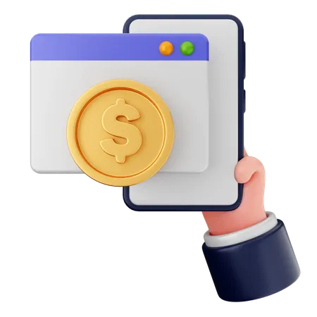 Paiement sur site Web  3D Icon