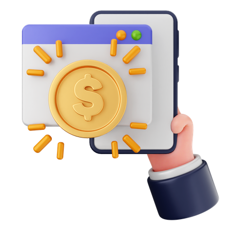 Paiement sur site Web  3D Icon