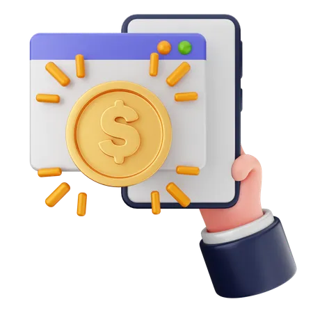 Paiement sur site Web  3D Icon