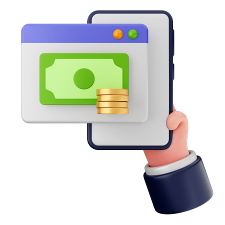 Paiement sur site Web  3D Icon