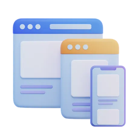 Site web réactif  3D Icon