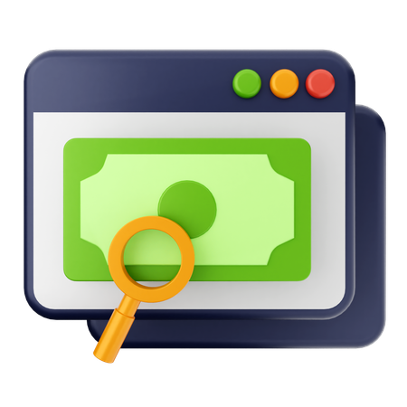 Paiement par scan de site web  3D Icon