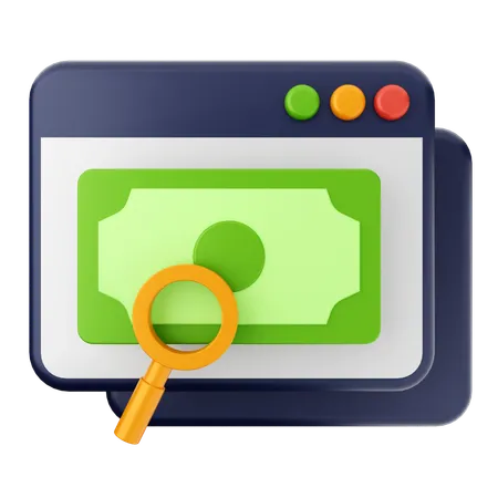 Paiement par scan de site web  3D Icon