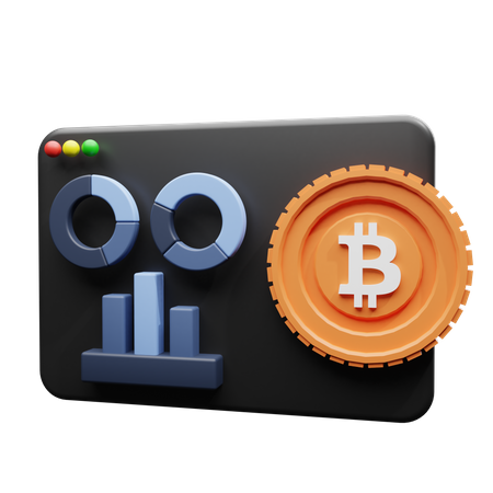 Site Web de statistiques Bitcoin  3D Illustration