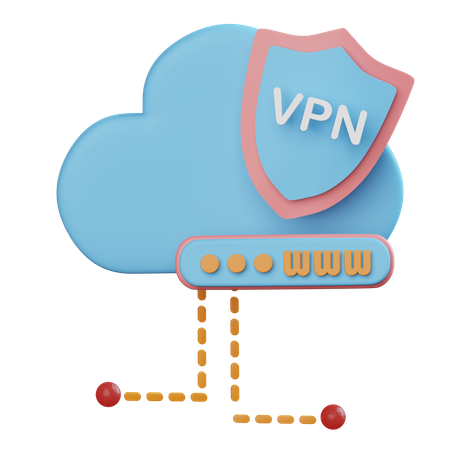 Site Web cloud VPN  3D Icon