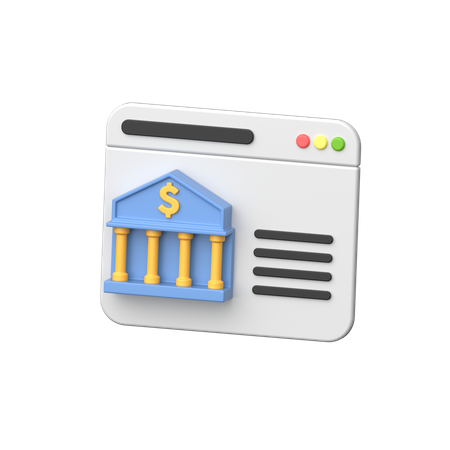 Sitio web bancario  3D Icon
