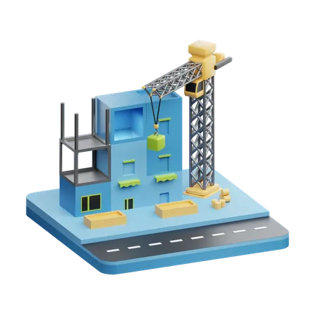 Sitio de construcción  3D Icon