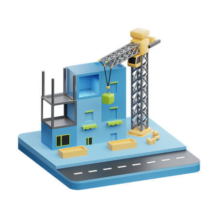 Sitio de construcción  3D Icon