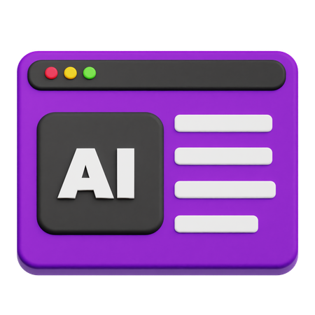 Sitio web de ai  3D Icon