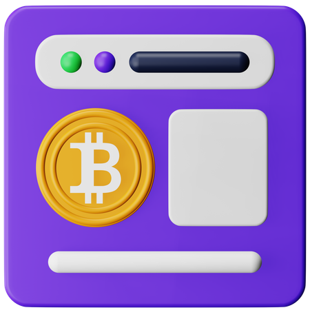 Sitio web bitcoin  3D Icon