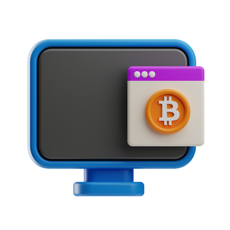 Sitio web bitcoin  3D Icon
