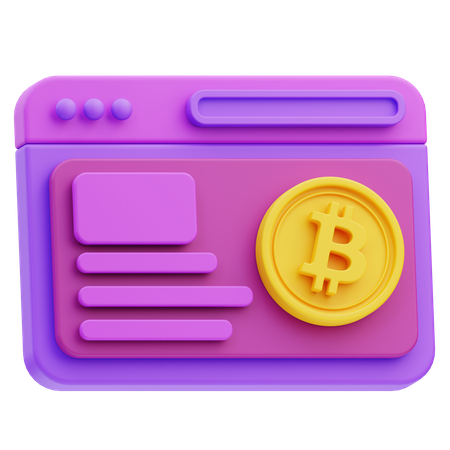 Sitio web bitcoin  3D Icon