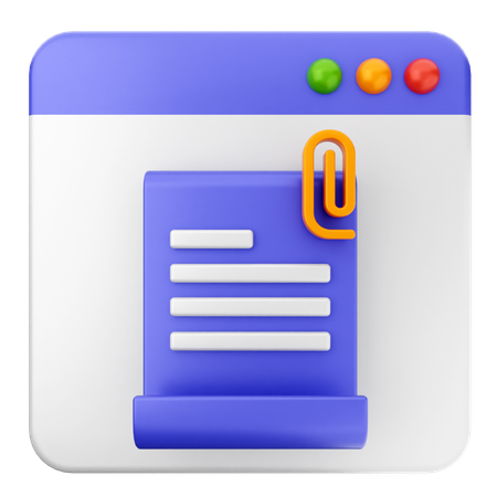Sitio web de archivos adjuntos  3D Icon