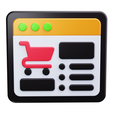 Sitio web de compras  3D Icon