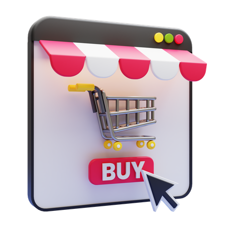 Sitio web de compras  3D Icon