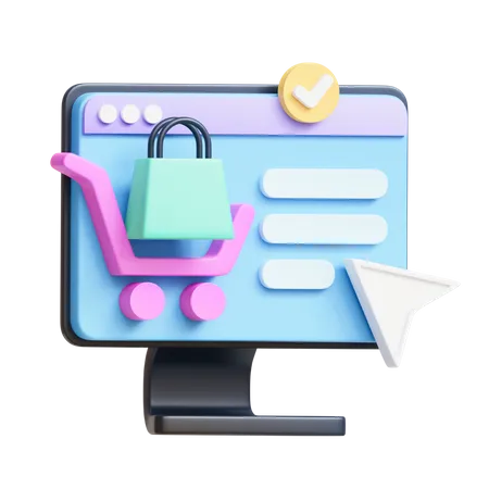 Sitio web de compras  3D Icon