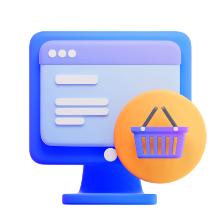 Sitio web de compras  3D Icon