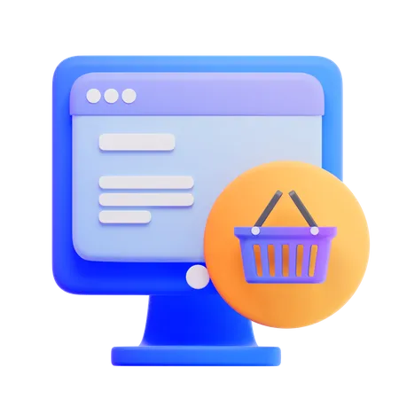 Sitio web de compras  3D Icon