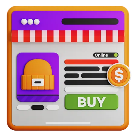 SITIO WEB DE COMPRAS EN LÍNEA  3D Icon