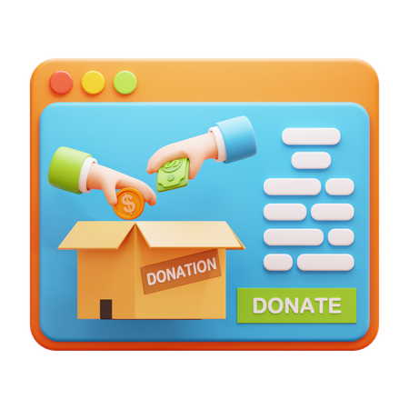 Sitio web de donación  3D Icon