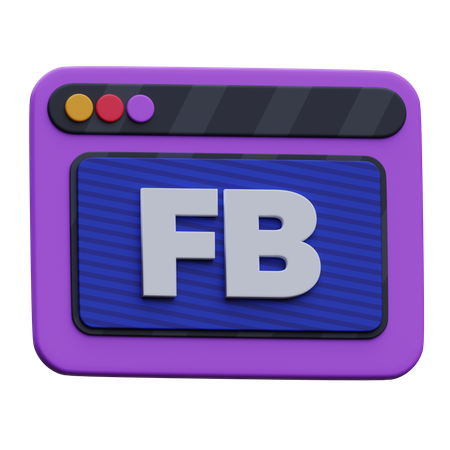 Sitio web de fb  3D Icon