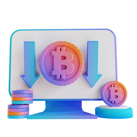 Sitio web de intercambio de bitcoins  3D Illustration