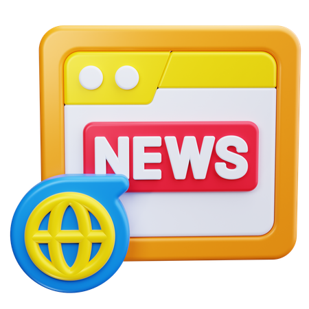 Sitio web de noticias  3D Icon