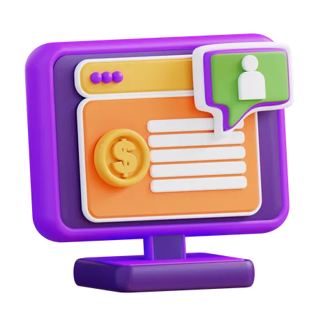 Sitio web financiero  3D Icon