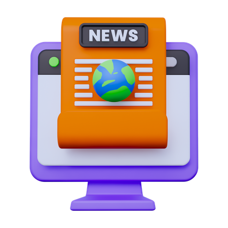 Sitio web de noticias  3D Icon