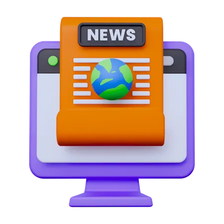 Sitio web de noticias  3D Icon