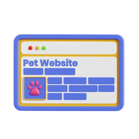 Sitio web de mascotas  3D Icon