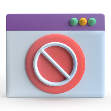 Sitio web prohibido  3D Icon