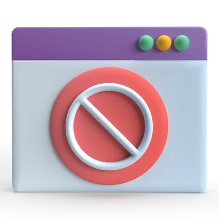 Sitio web prohibido  3D Icon