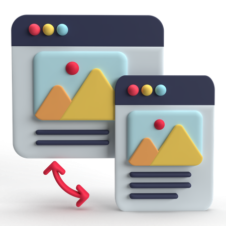 Sitio web responsivo  3D Icon