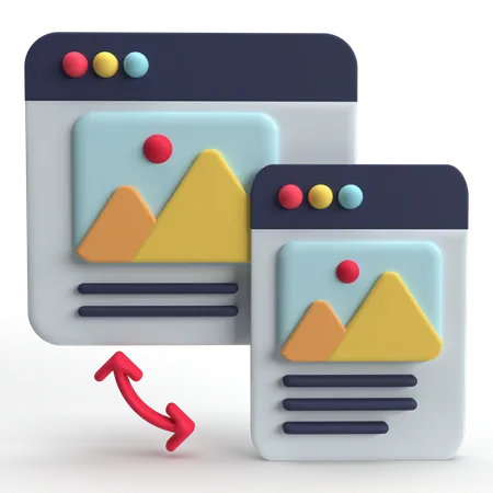 Sitio web responsivo  3D Icon