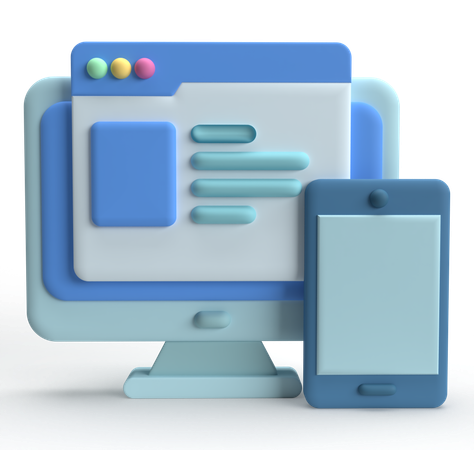 Sitio web responsivo  3D Icon