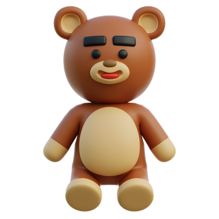 Sitting Bear  3D Illustration