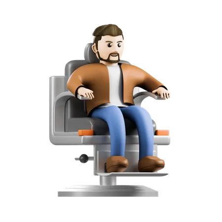 Sitting in chair  3D Icon