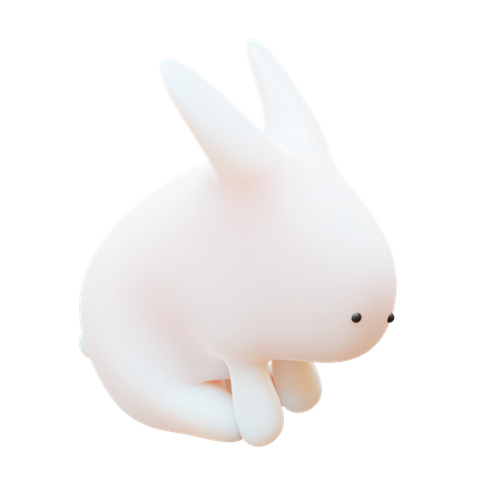 Sitting Rabbit  3D Icon