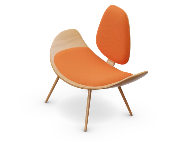 Moderner Orangefarbener Sitz 3D Illustration