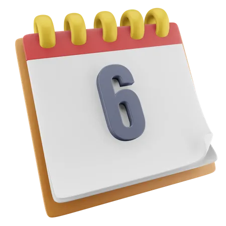 Six Date  3D Icon