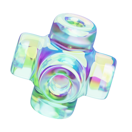 Six Hollow Cilinder Chrome  3D Icon