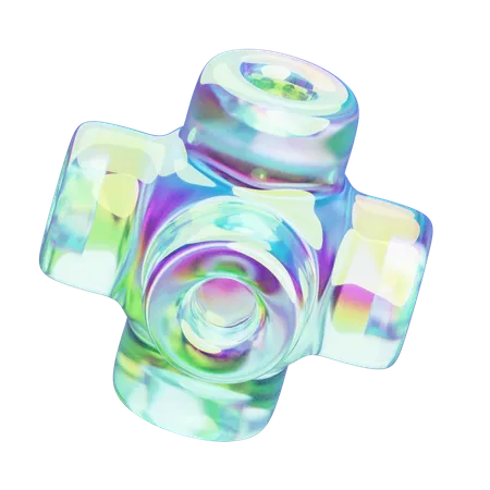 Six Hollow Cilinder Chrome  3D Icon